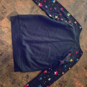 Black sweater with star sleeves